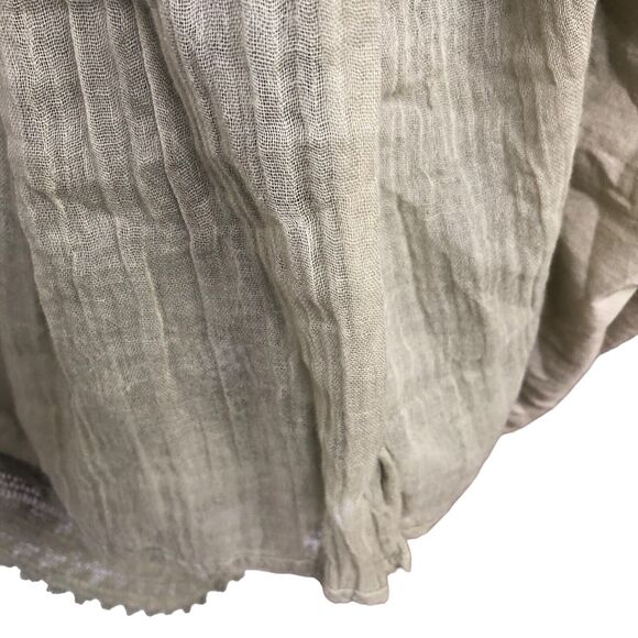 Boho Maxi Dress Green Cotton Crochet Lace Pullover Sundress - Picture 12 of 15